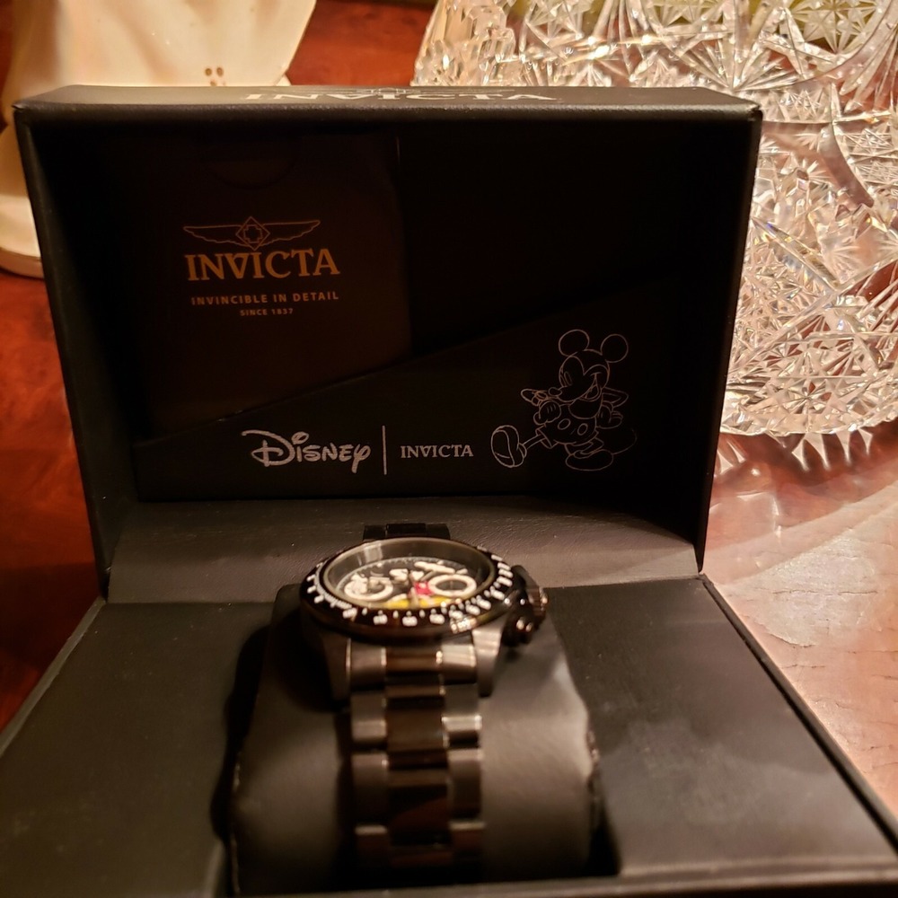 Invicta Disney Mickey Mouse Watch Men's Black Stainless Steel